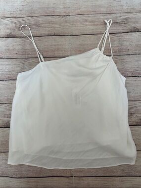 Naked Zebra Women’s White Satin One-Shoulder Cami Top Size Medium